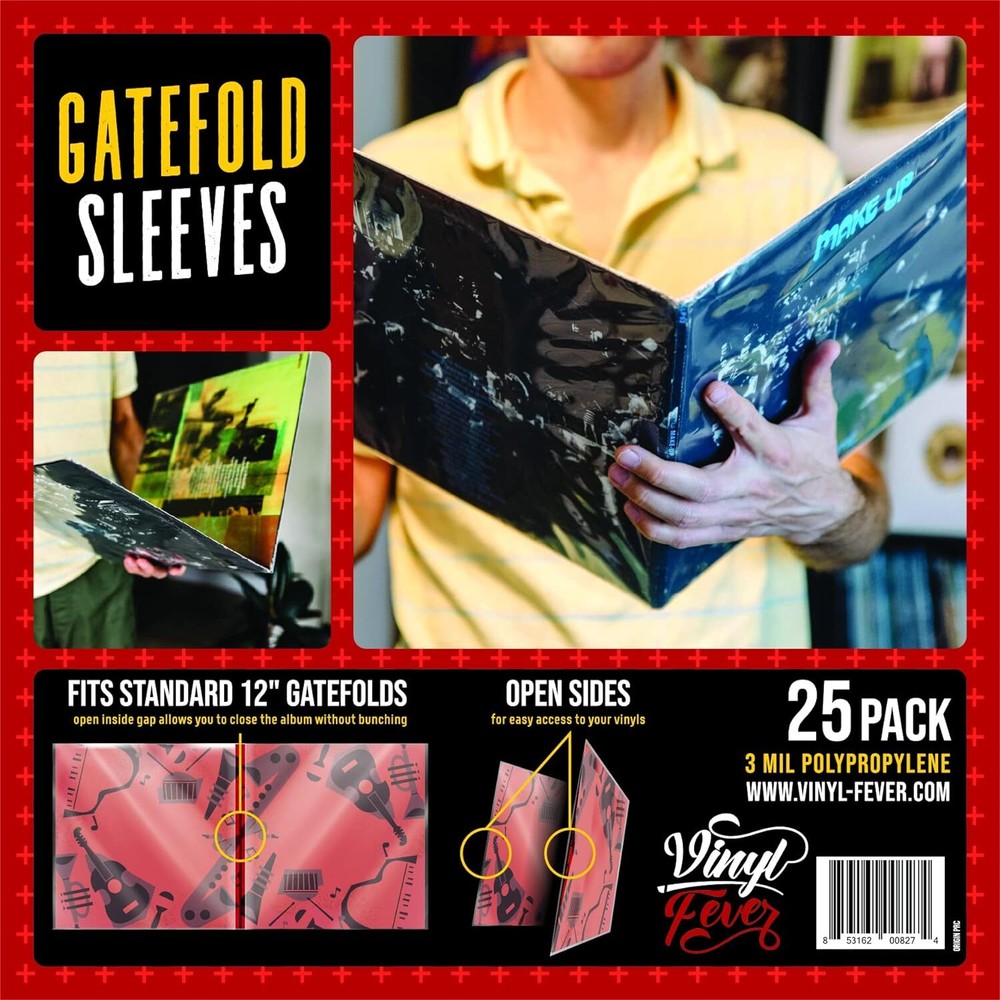 Gatefold Outer LP Sleeves for 12 Inch Vinyl Record Storage | 3 Mil Thick Poly...