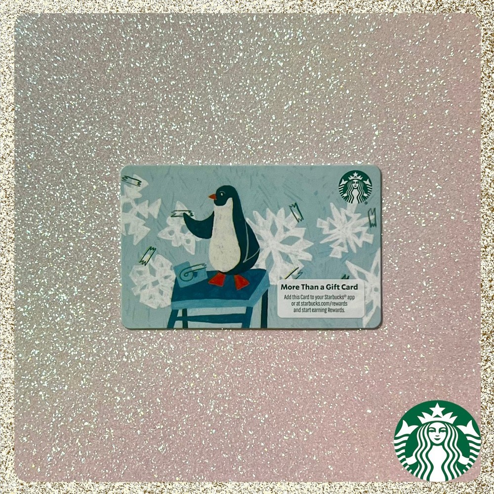 🎄🐧❄️ 2025 Starbucks Christmas Penguin w/ Paper Snowflakes Gift Card Mint