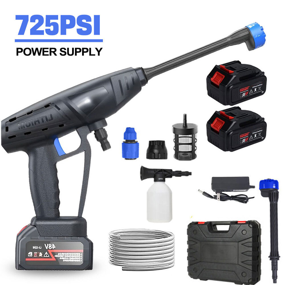 48V Cordless Portable Electric High Pressure Water Spray Gun Car Washer Cleaner