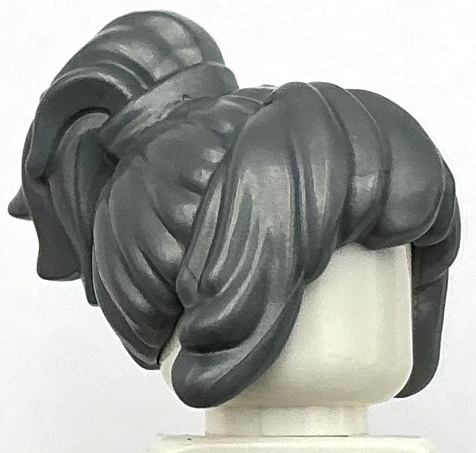 Lego New Flat Silver Minifigure Hair Female Wavy Ponytail with Long Bangs Part