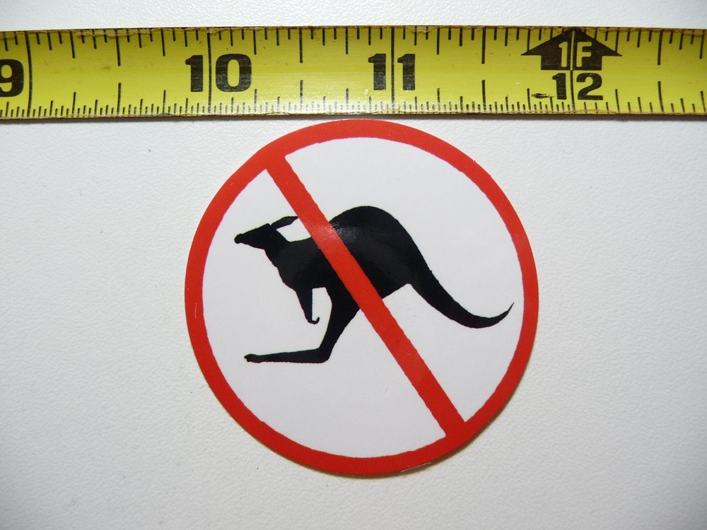 No Touch Kangaroo Job Prohibited Decal Sticker