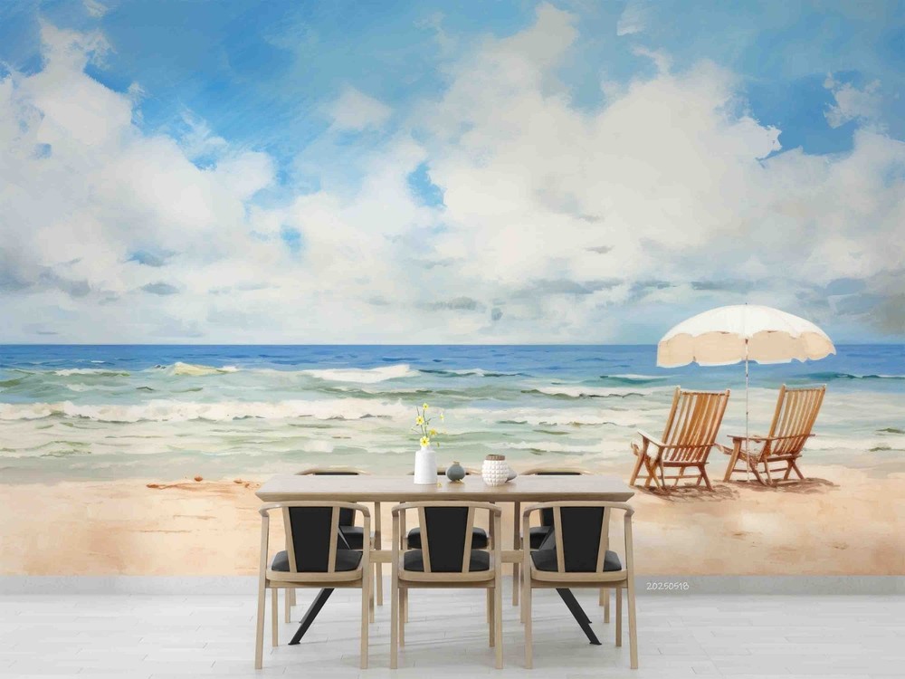 3D Sky Ocean Summer Landscape Wall Murals Wallpaper Murals Wall Sticker