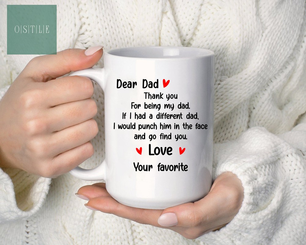 Personalized Dear Dog Dad Thank You For Being My Dad Mug Father's Day Gift For