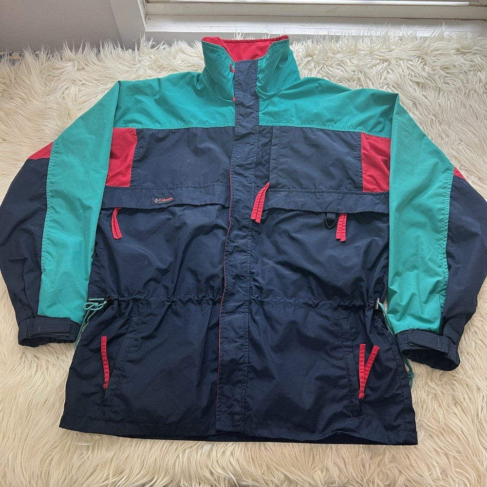 Vintage 90s Columbia Radial Sleeve Gizzmo Coat Jacket Color Block Men’s Size M