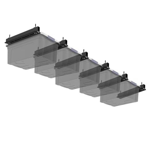 6 Pack Overhead Storage Bin Rack, Ceiling Racks for Utility Bins Organization,