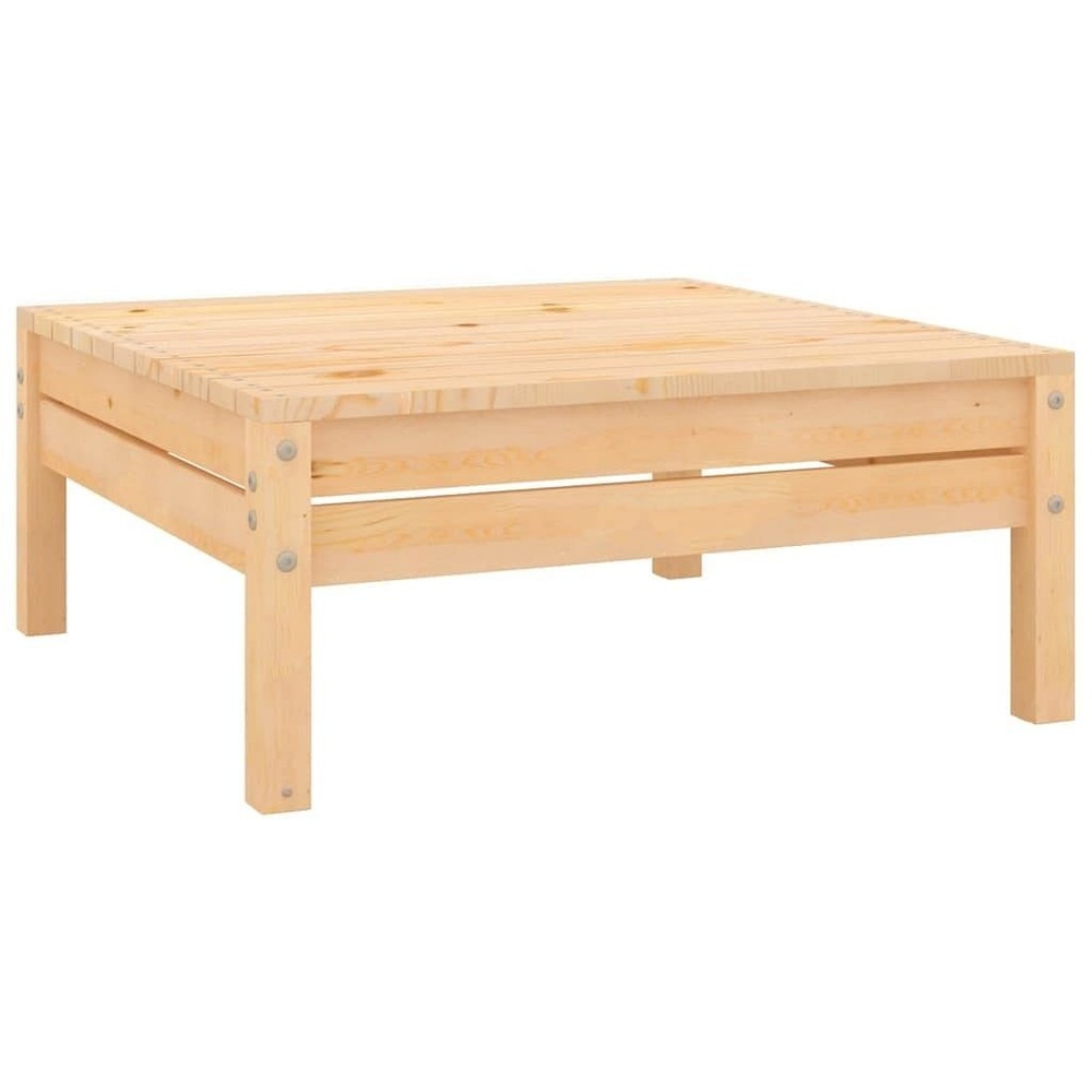 Garden Footstool Natural wood Solid pinewood Modular Square