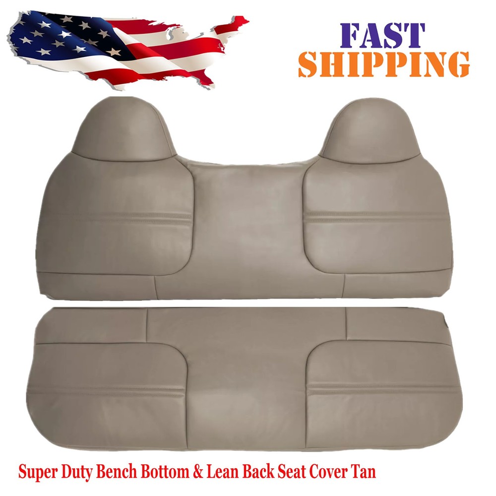 For 2003-2007 Ford F250 F350 F450 F550 Full Bench Bottom&Top Seat Cover Med Tan