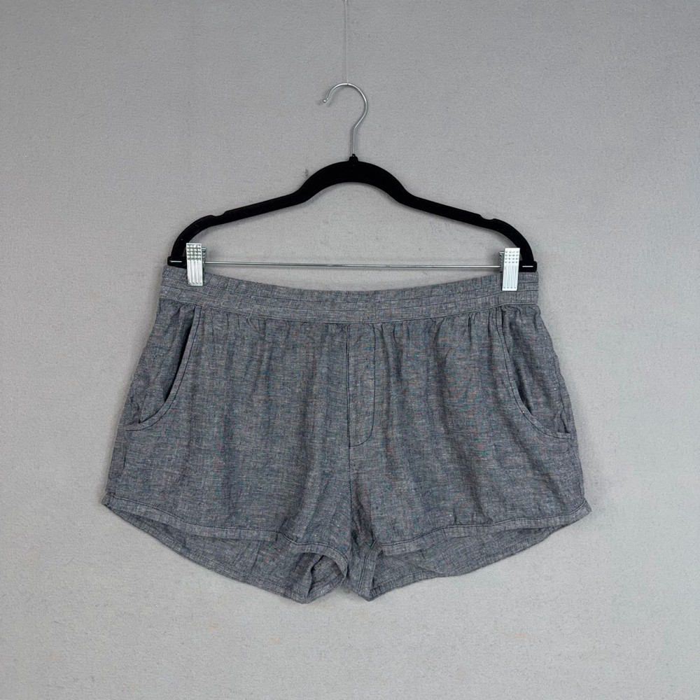 Toad & Co Shorts Womens Large Gray Tara Hemp Chambray Pull On Casual Lounge