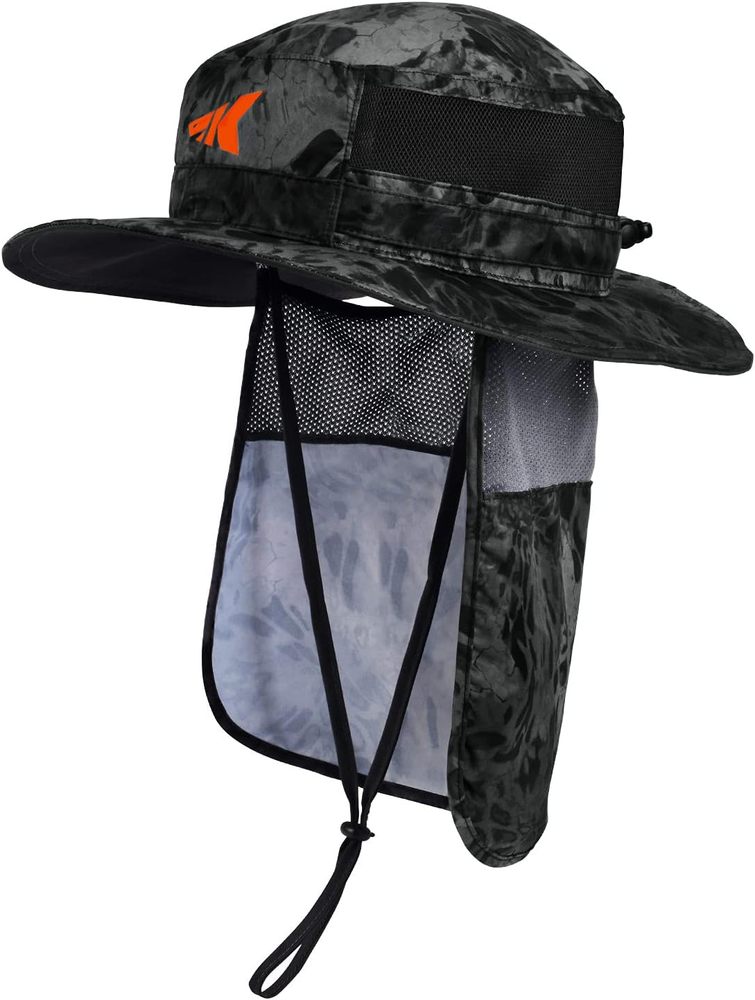 UPF 50 Boonie Fishing Hat with Removable Neck Flap for Men