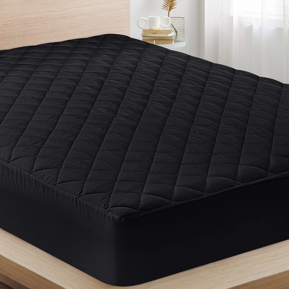 Quilted King Mattress Pad with Elastic Fitted Protector for Comfort and Protection