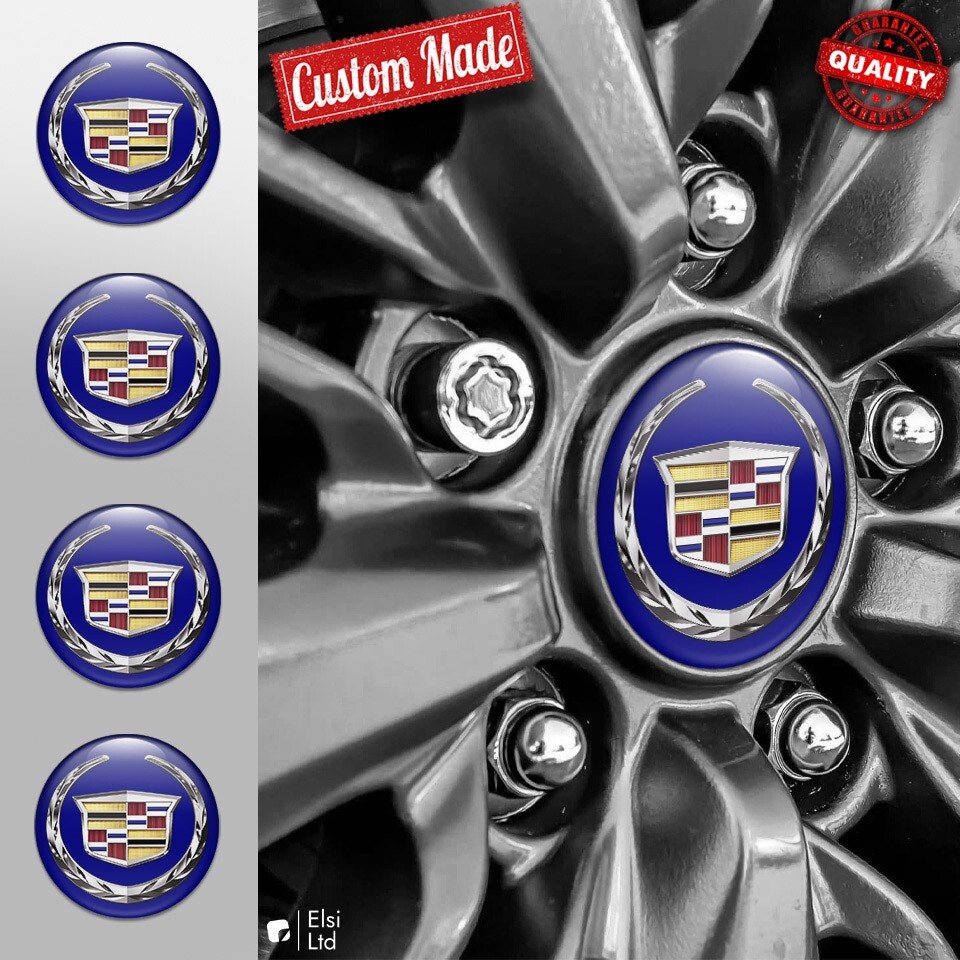 Cadillac Wheel Cap Decals 4pc Set Custom Rim Emblems