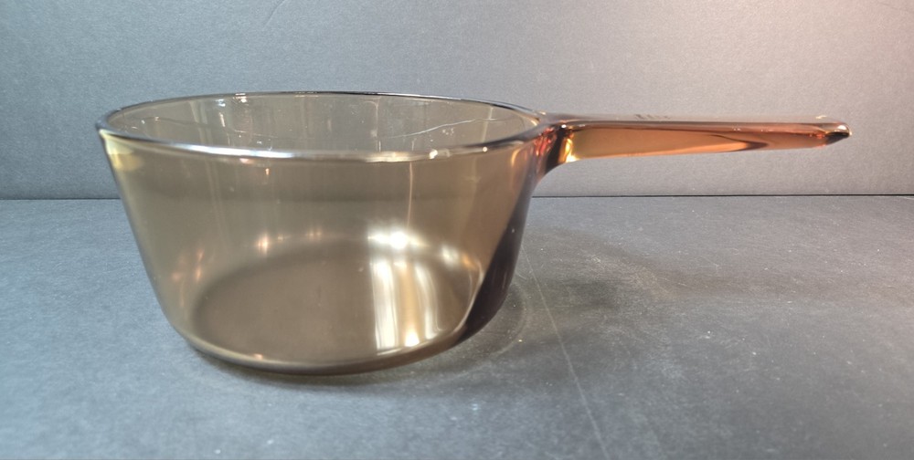 Vintage Corning Vision Ware Amber Glass Pot 1.5L EUC