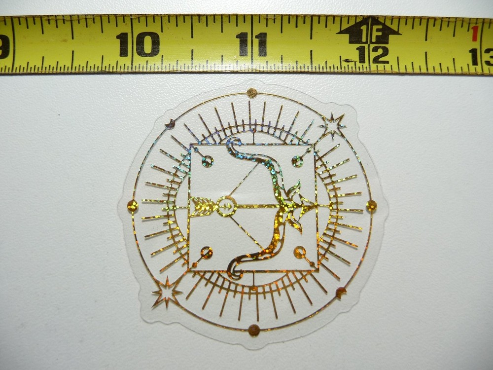 Holographic Sagittarius Zodiac Sign Sticker Decal Horoscope Birth Month Circle