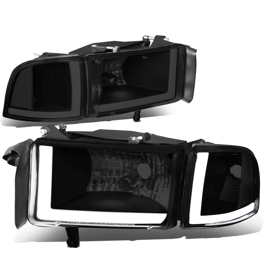 94-02 Dodge Ram LED DRL Smoked Clear Corner Headlights & Lamps  