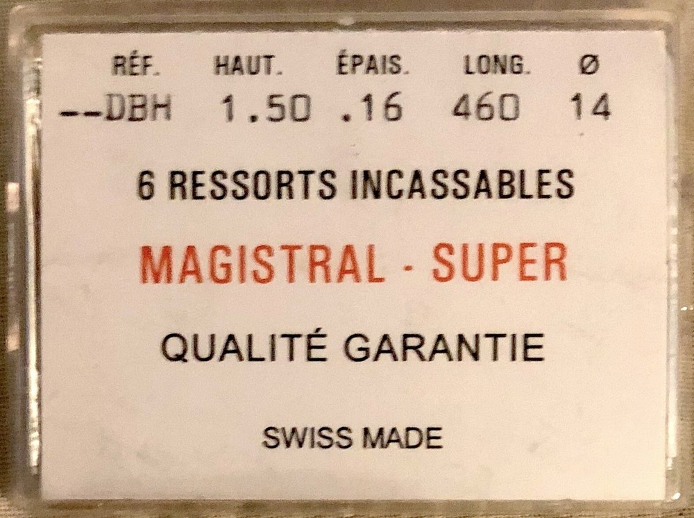 1X Mainspring DBH 1.50x0.16 Ø14 Spring 460/150 AA46 AT