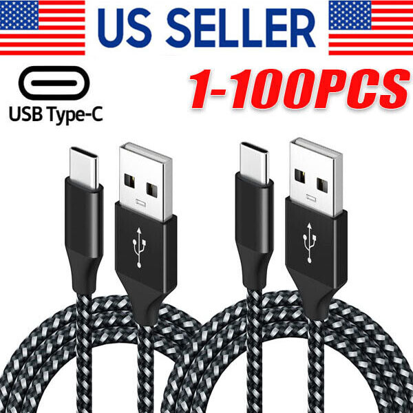 USB-C to USB-C Fast Charging Sync Cable 3ft 6ft Long