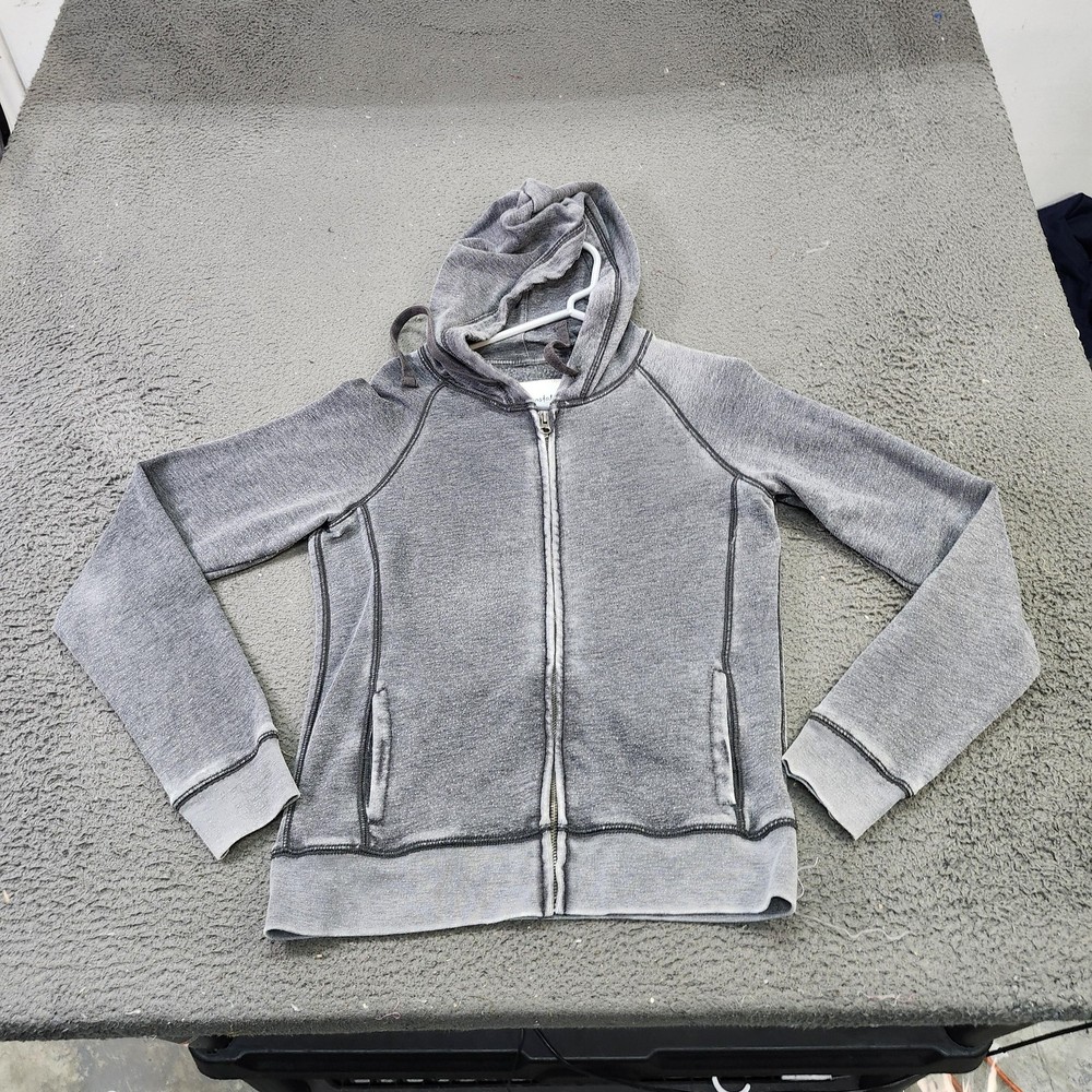Aeropostale Hoodie Juniors Medium Gray Full Zip Fleece Hooded Sweatshirt Pockets