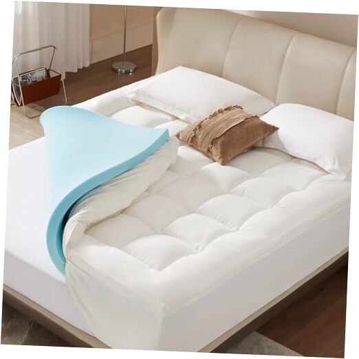 Memory Foam Mattress Topper Full, Dual Layer 4 Inch Mattress Topper, 2