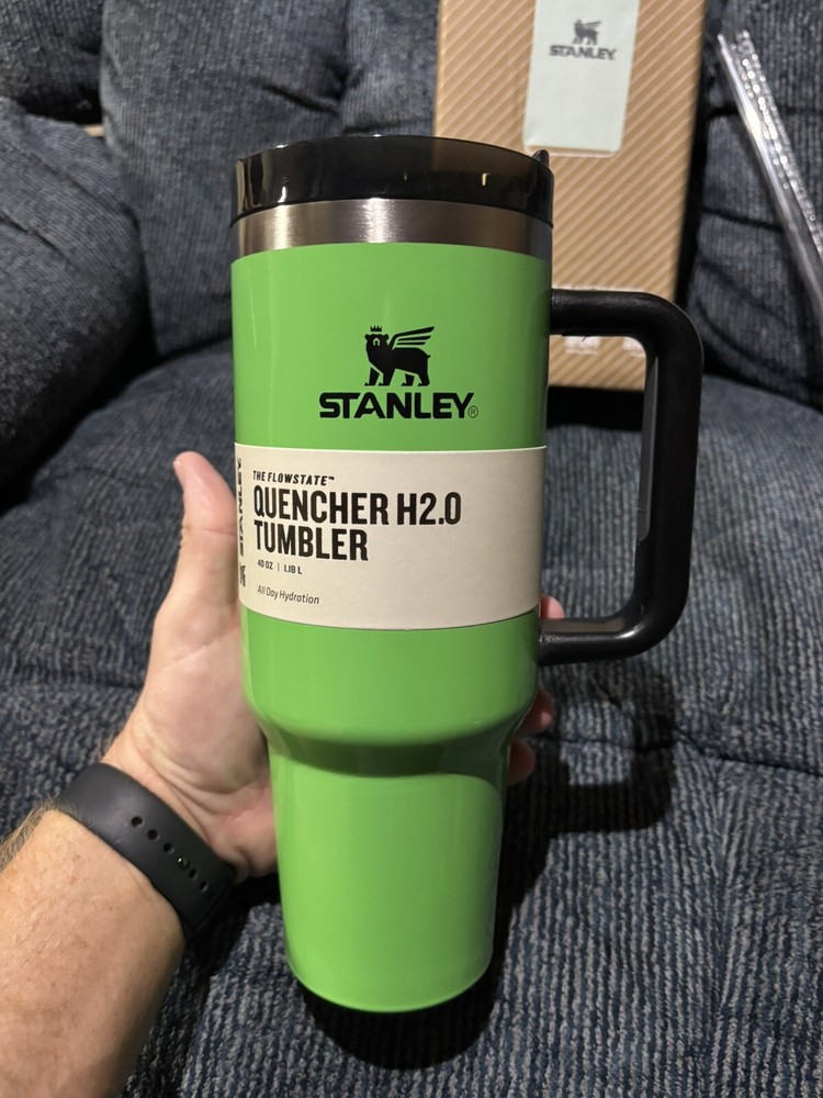 Stanley NEON Green Cup 40 oz Quencher H2.0 Stanley Tumbler NEW