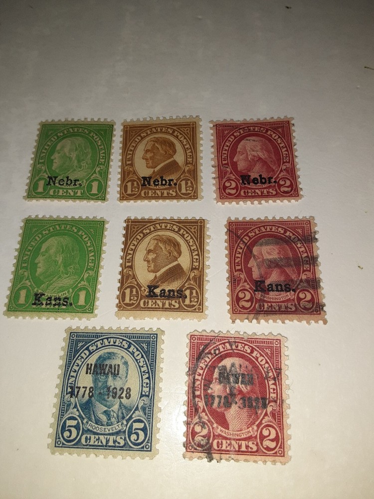 SL 5335/US Stamps Nebr, Kans, & Hawaii Overprints 1928-1929 us stamps collection