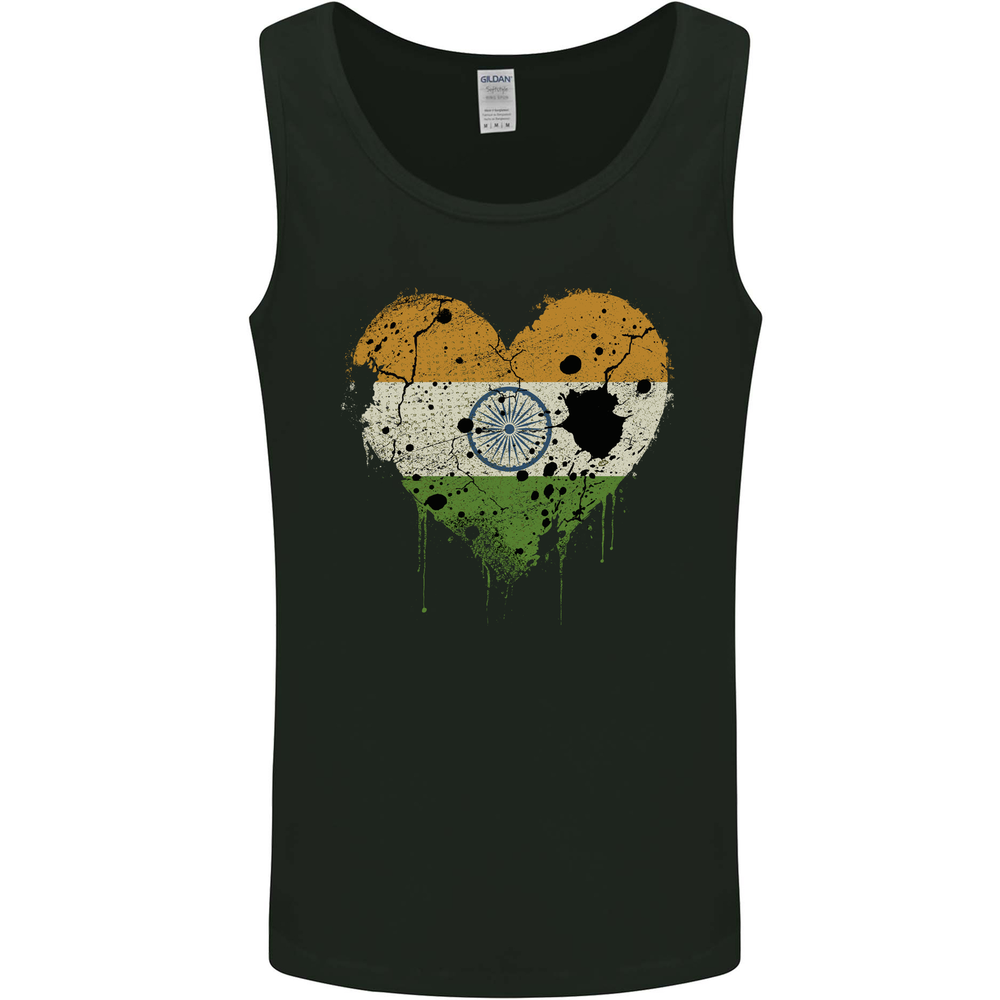 Love India Flag Indian Day Football Mens Vest Tank Top