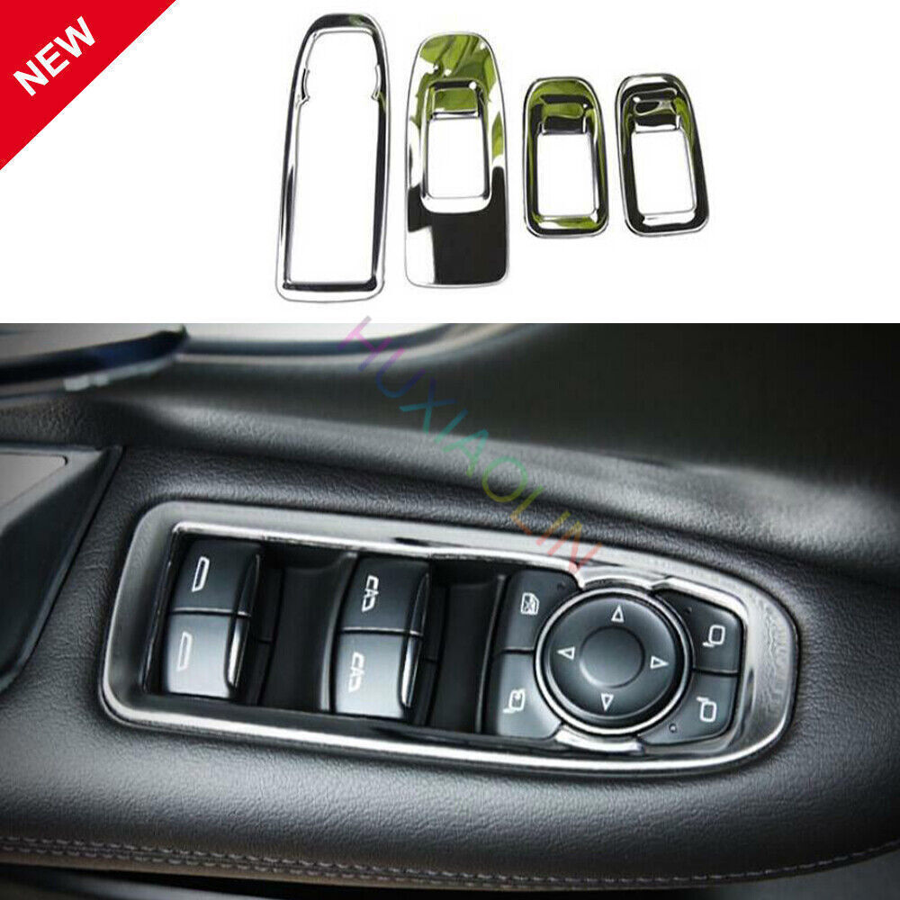 For Cadillac XT5 2017-22 Chrome Steel Car Glass Window Lifting Panel Decoration