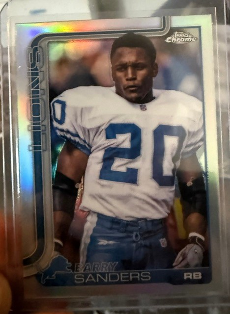 BARRY SANDERS SSP IMAGE VARIATION TOPPS 2025 CHROME FOOTBALL #404 DETROIT LIONS!