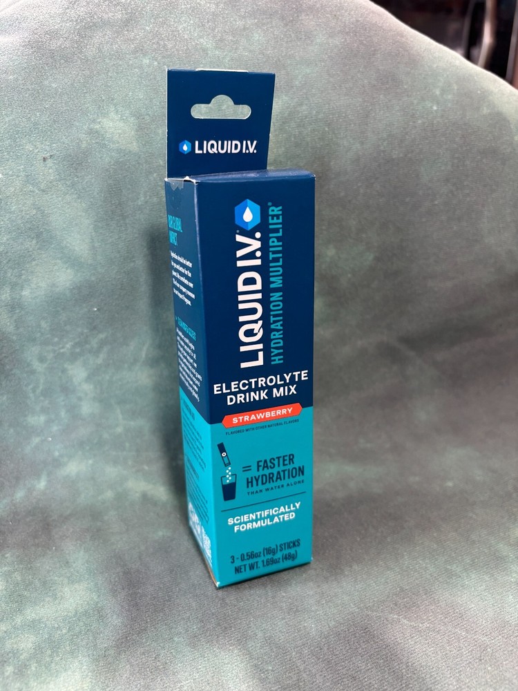 Liquid IV Hydration Multiplier Electrolyte Powder Packets Strawberry 30 Count