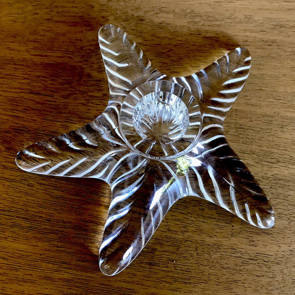Cristal d'Arques Starfish Taper Candle Holder or Paperweight 5.75in W x 1.25in T