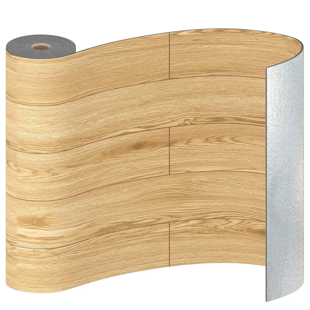 3D Wood Plank Peel and Stick Vinyl Floor Tile Roll 40x300cm