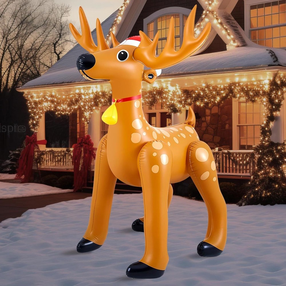 1 Pcs 5.52 FT Giant Christmas Reindeer Animals Deer Inflatable Christmas Standin
