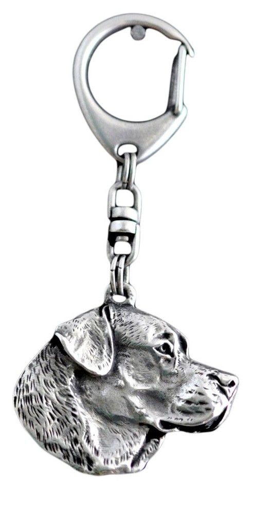 Labrador Retriever - Silver-plated key ring with dog, handbag decoration, backpa
