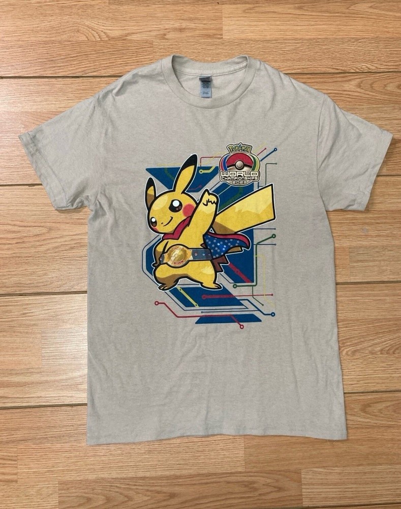 2024 Pokemon World Championship Beige Event Shirt Mens S Gildan