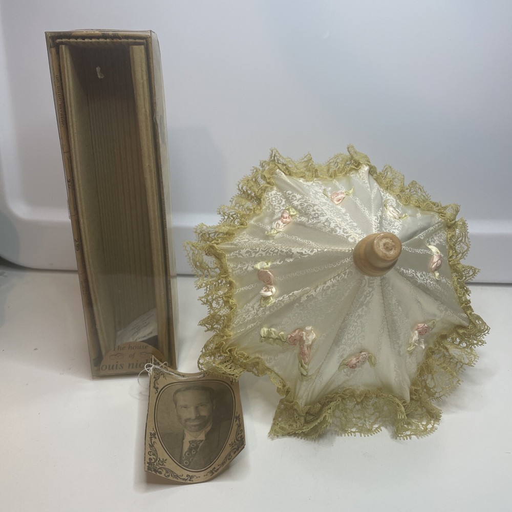 1999 House of Louis Nichole Miniature Victorian-Style Umbrella Parasol, 7.5 Inches – Elegant Collectible Accessory for Dolls or Display