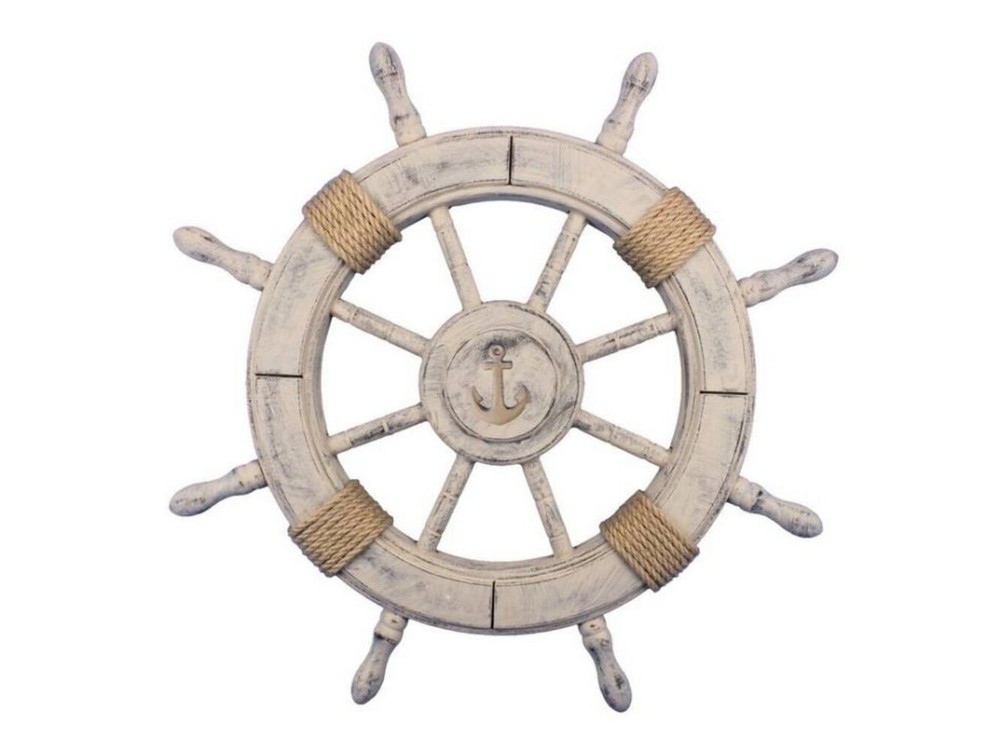 Rustic Decorative Ship Wheel with Anchor 24
