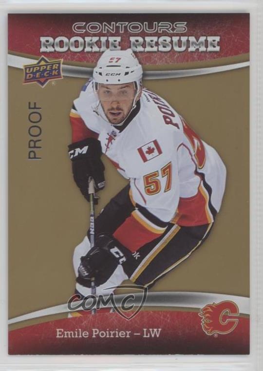2015 Upper Deck Contours Resume Gold Rainbow Proofs /50 Emile Poirier Rookie RC