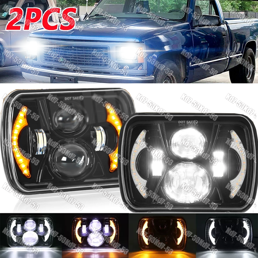 7x6 DOT LED Headlight Hi-Lo H4 Compatible with GMC C1500 C2500 C3500 K1500 S15 Pickup