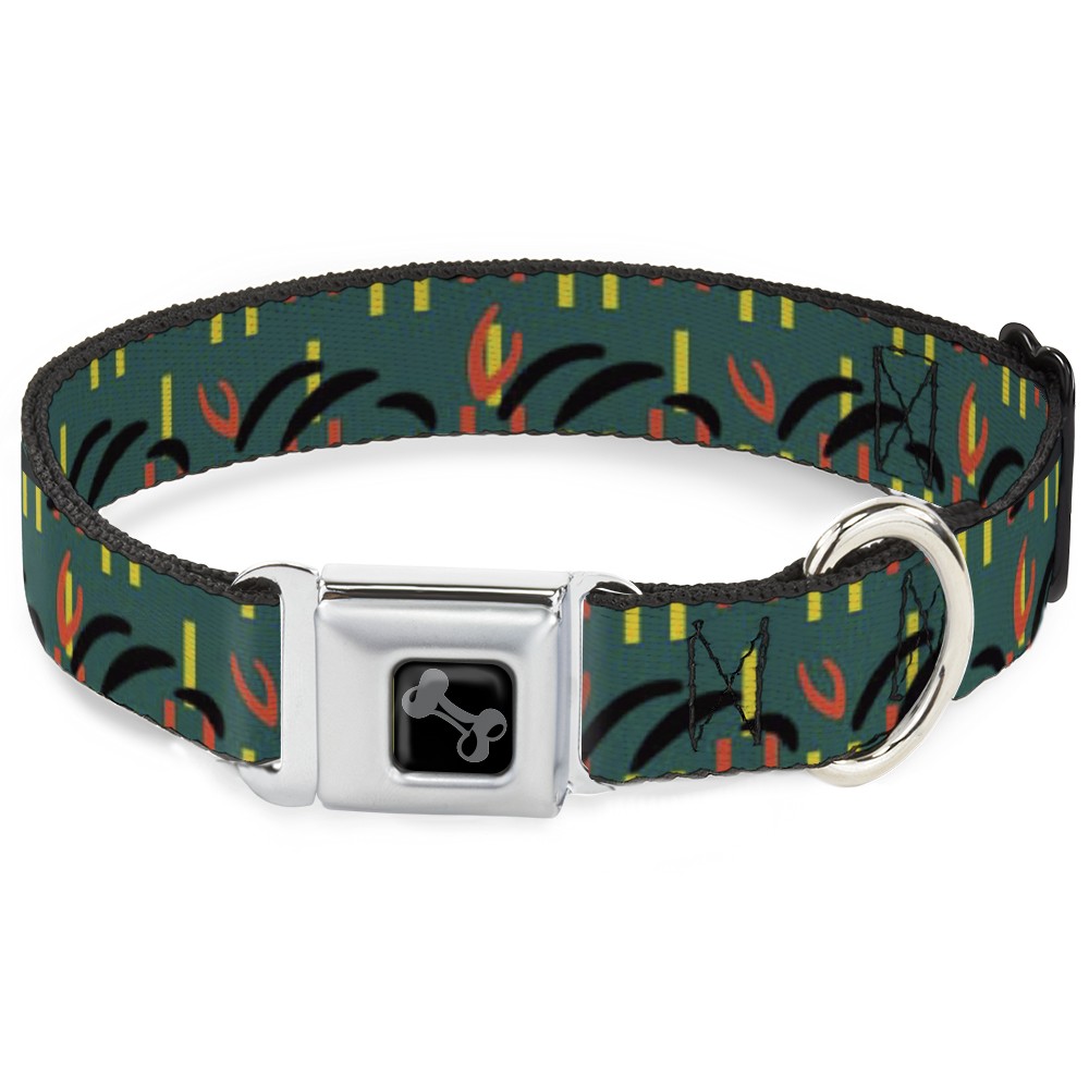 Dog Collar Bone MCO Orlando International Airport Carpet Teal/Orange/Yellow/Blac