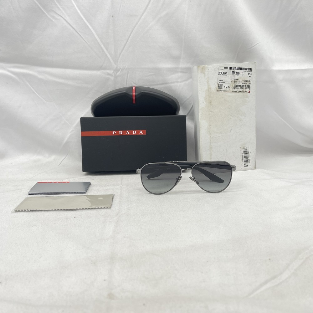 Prada Linea Rossa Mens Gunmetal Gradient Aviator Sunglasses SPSA52