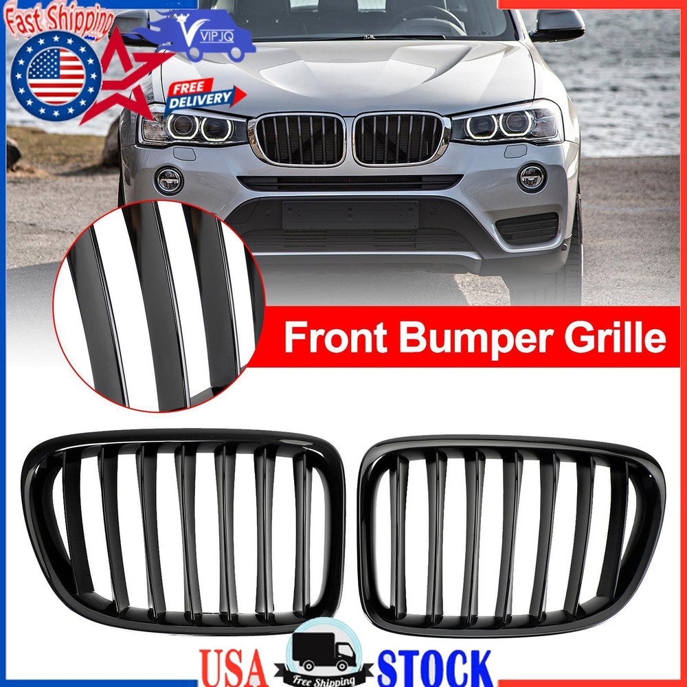 Gloss Black Front Hood Kidney Grill Grille Fit BMW X1 E84 2009-2014 SUV