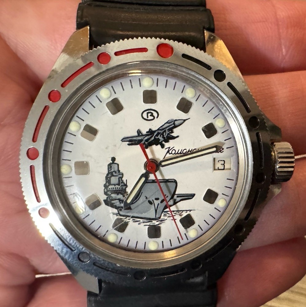 Vostok Komandirskie Russian Watch Kuznetsov Carrier MiG-29 Mechanical USSR