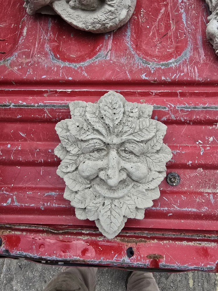 Cement Green Man Face