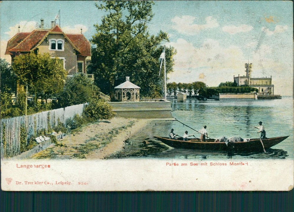 Ansichtskarte Baden-Württemberg Langenargen Partie am See mit Schloss Montfort u