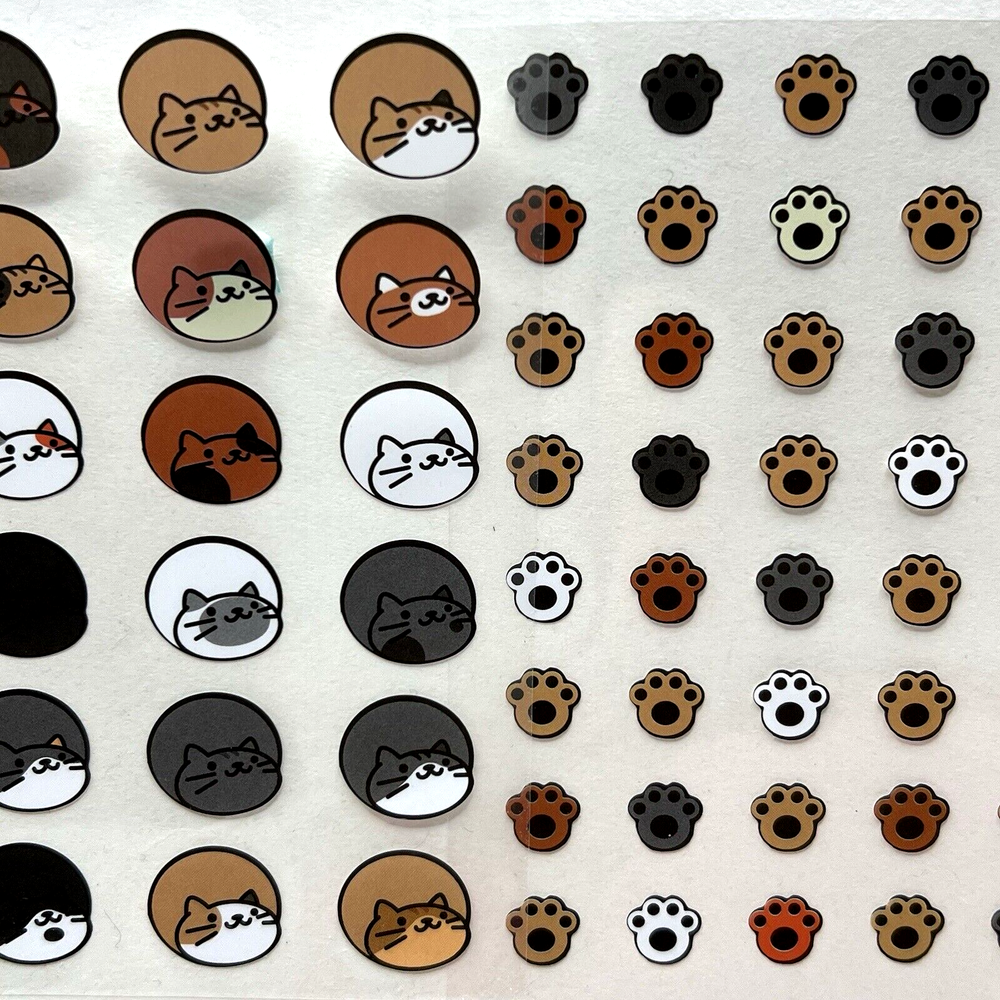 Cat Paw Stickers Scrapbooking Planners Journals Collage Cards
