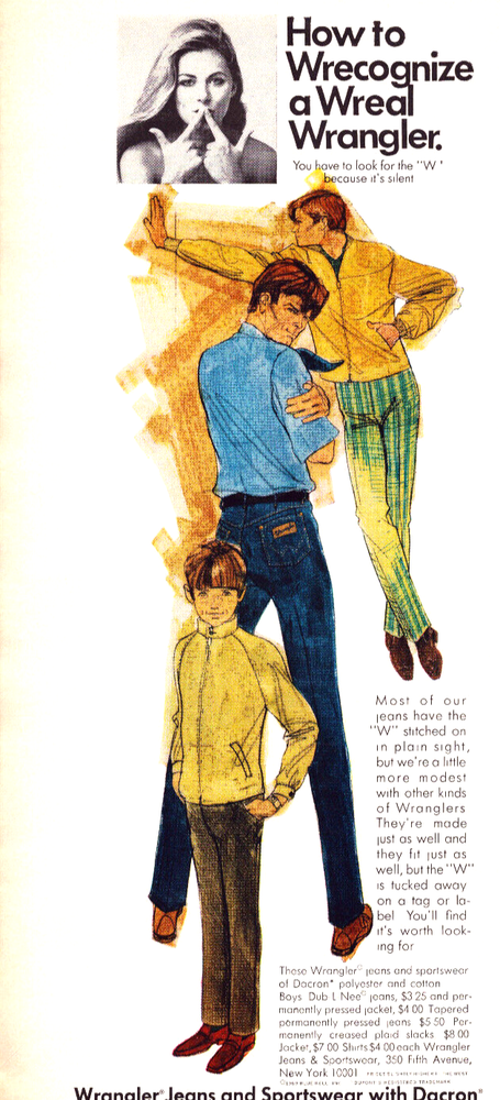 1969 Wrangler Jeans and Sportswear – Wrecognize a Wreal Wrangler – Vtg Print Ad