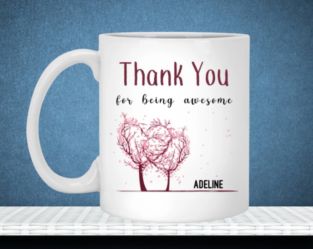 Personalised Thank You Mug Thankful Mug Thank You Present Awesome Wow Mug Teache