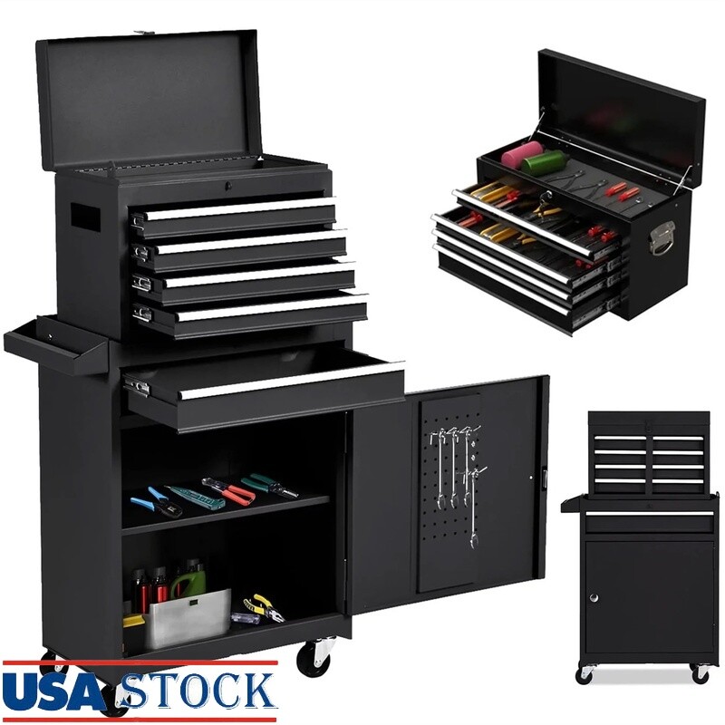 Heavy Duty 5-Drawer Rolling Tool Chest with Wheels and Steel Storage Cabinet