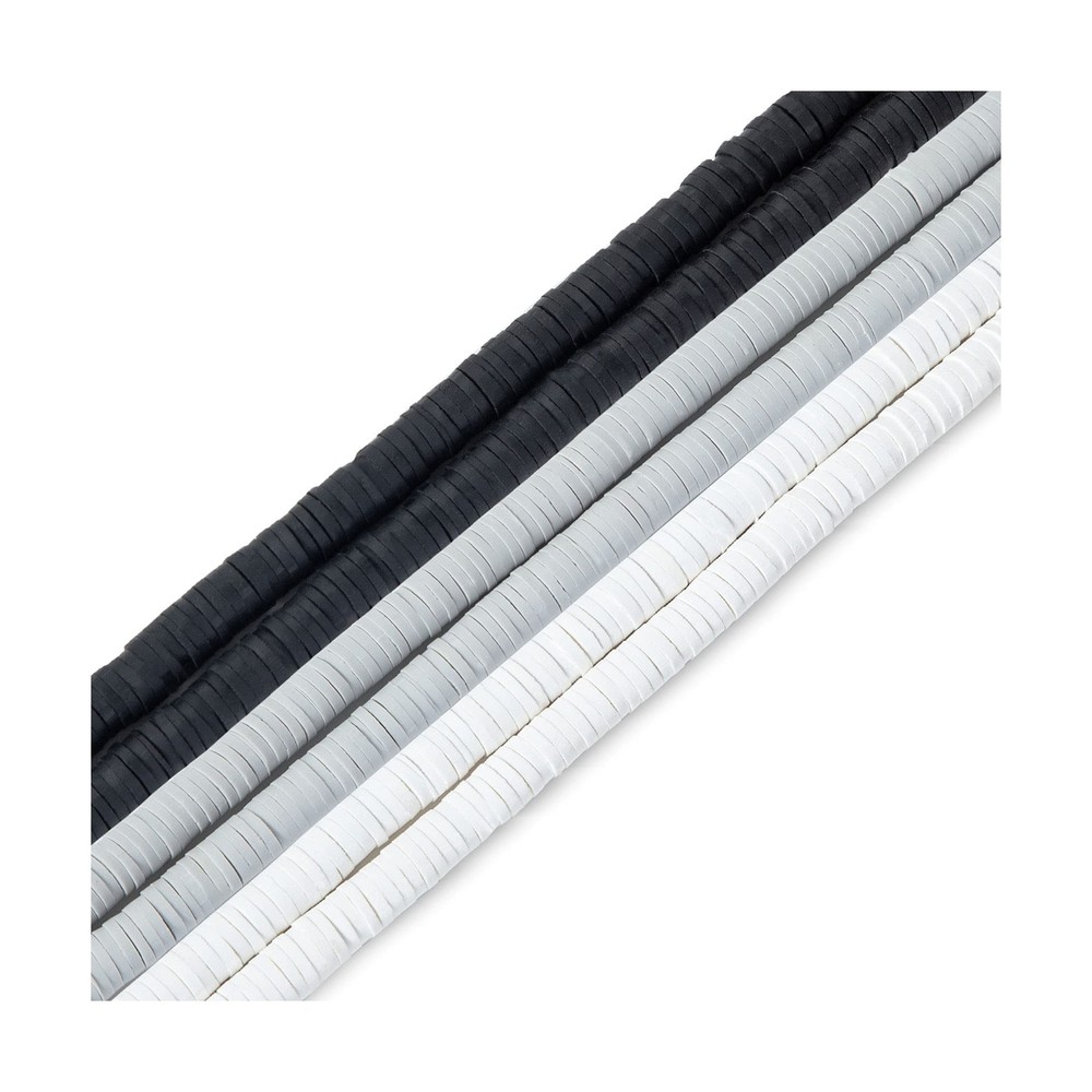 Clay Beads, 2100 PCS Heishi Vinyl Beads, Flat Round Polymer Clay Spacer Beads...