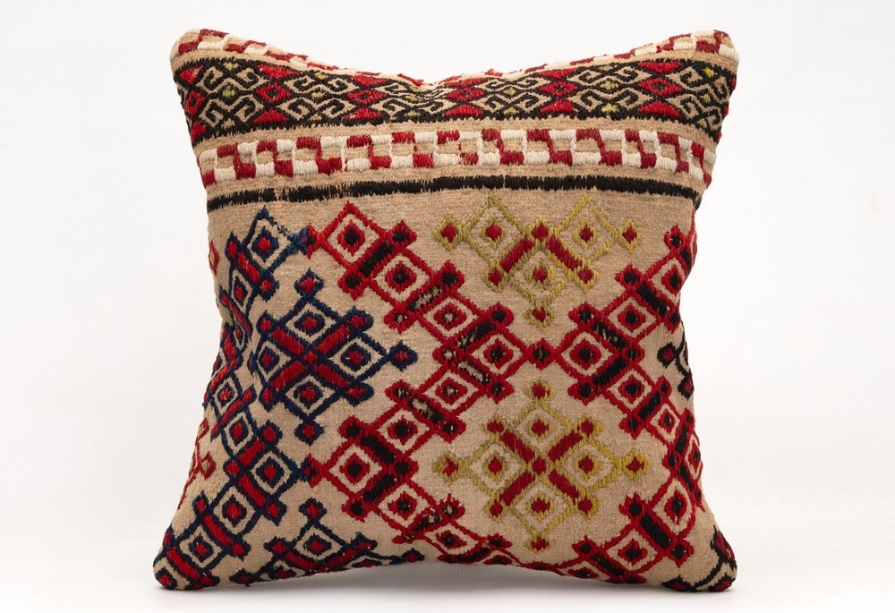 Decorative Pillow Cover, 16x16 in, Ethnic Pillow, Throw Pillow, Sofa Cushion