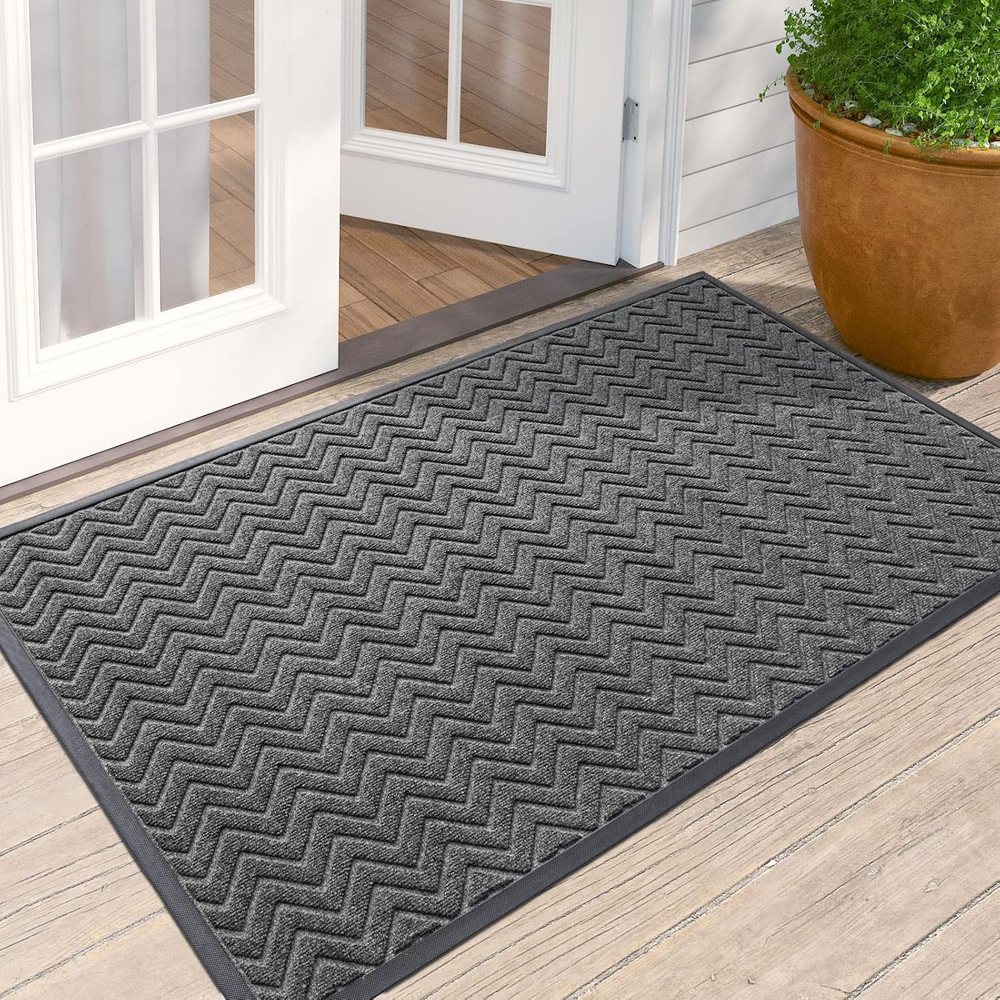 Door Mat Heavy Duty Outdoor Indoor Doormat, Stain and Fade Resistant, Non Slip F
